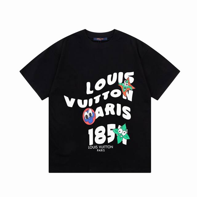 Louis Vuitton 路易威登 1854卡通涂鸦字母印花 大logo标识精致升级 灵感源自八十年代复古 原版面料 官方同款 短袖t恤 同缸染面料 手感非常